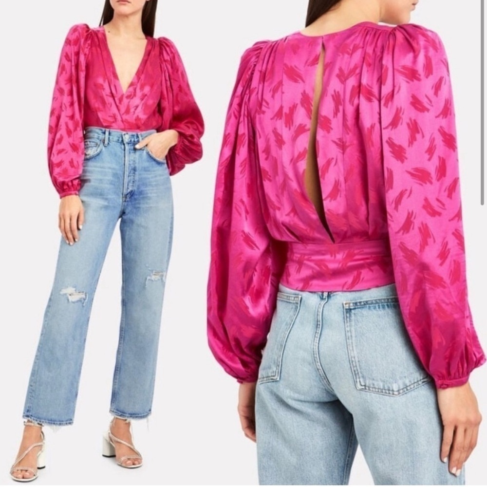 Ronny Kobo Pink Eugina Silk Blend Blouse Small NWOT